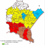 Mapa zawartości fosforu w glebach województwa podkarpackiego