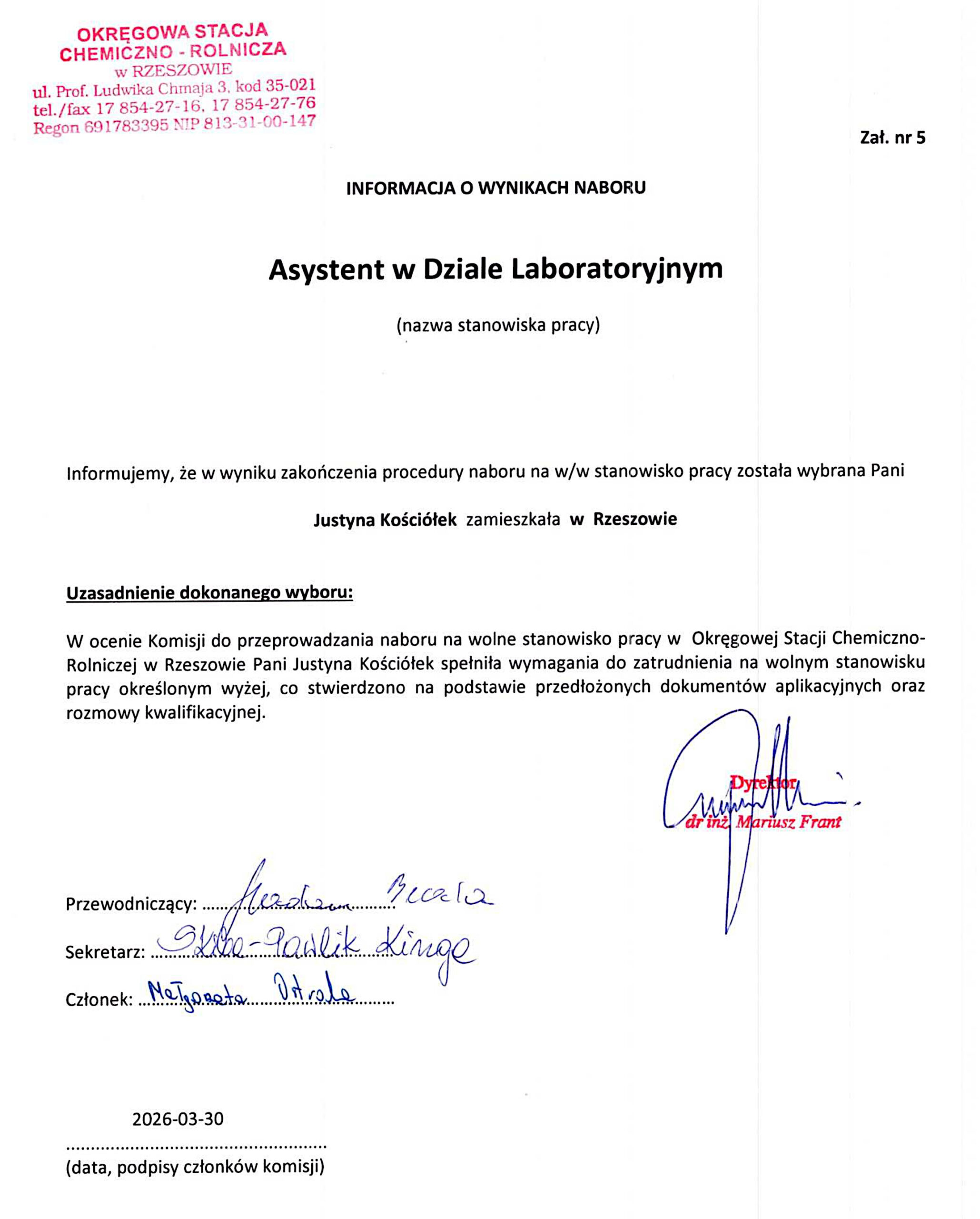 Wyniki naboru 2026 03